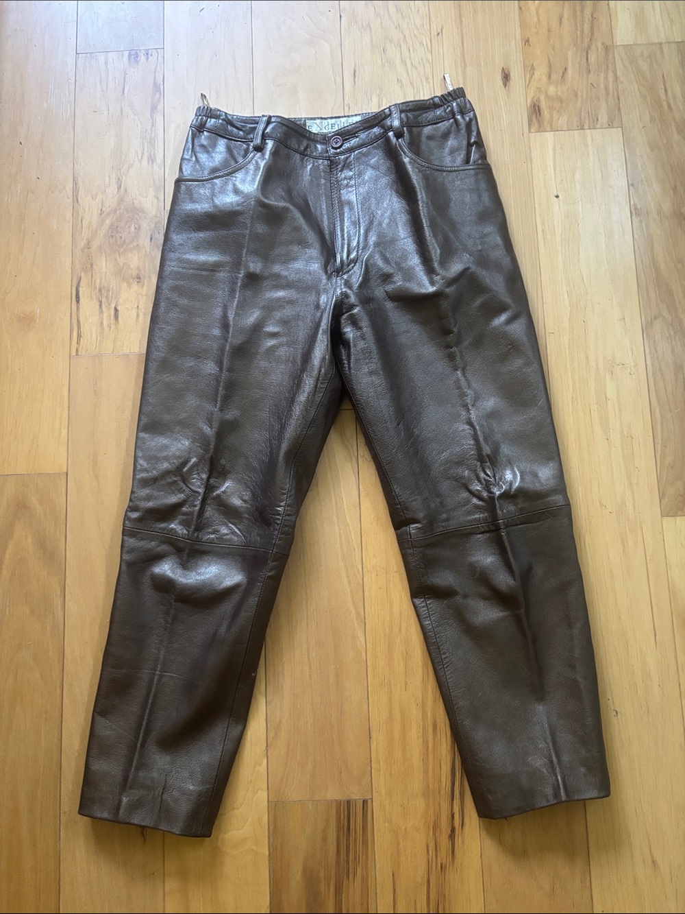 Excelled bronze leather pants size 6